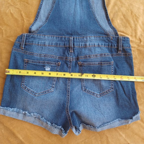 Blue Spice Size 9 Denim Overall Shorts - Picture 7 of 12
